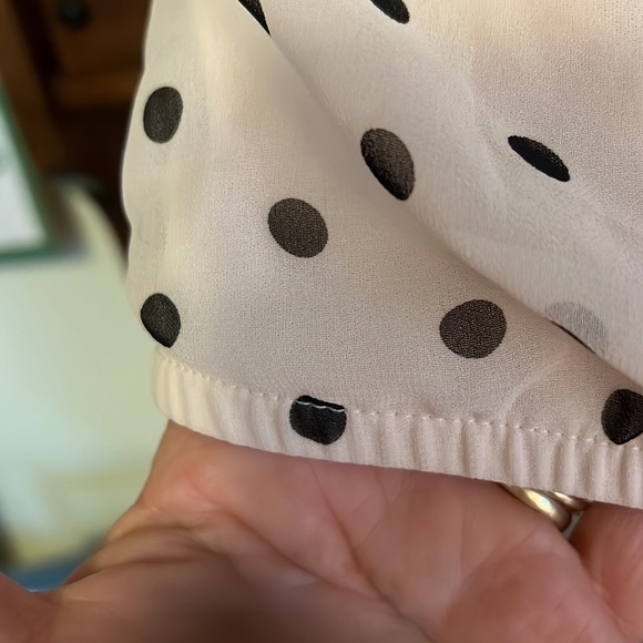 EXPRESS Pastel Pink/Brown Polka Dot Sheer Lined Halter Top, Size Small, GUC. - Picture 5 of 7